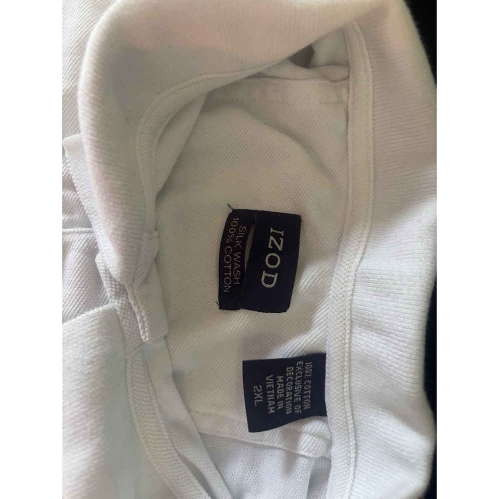 IZOD Silk Wash Polo Shirt Mens 2XL Preppy 100% Cotton Short Sleeve Crest Logo - Picture 4 of 8